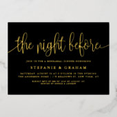 Black The Night Before Script Probe Dinner Folieneinladung (Vorderseite)