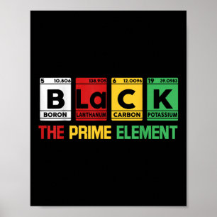 Black the Prime Element Black History Montag Afrik Poster