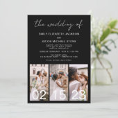 Black The Wedding of Calligraphy QR-Code Einladung (Stehend Vorderseite)