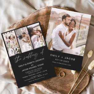 Black The Wedding of Foto Minimalistisch Wedding Einladung