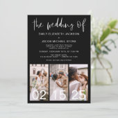 Black The Wedding of Minimalistisch QR code Einladung (Stehend Vorderseite)