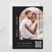 Black The Wedding of Minimalistisch QR code Einladung (Rückseite)