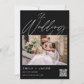 Black The Wedding of Two Foto QR Code Einladung (Vorderseite)