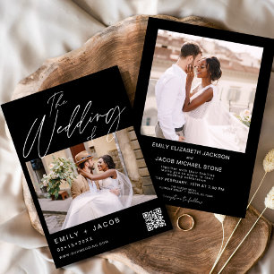 Black The Wedding of Two Foto QR Code Einladung