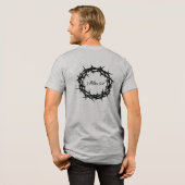 Black Thorn Crown with Bible Verse 1 Peter 5:7 Tri-Blend Shirt (Rückseite voll)