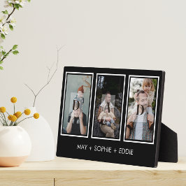 Black Three (3) Fotos Vatertagsfamilie Fotoplatte