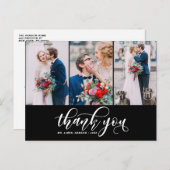 Black Three Foto Collage Danke, dass Sie Script Ho Postkarte (Vorne/Hinten)