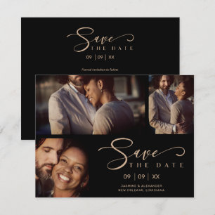 Black Three Fotos Collage Wedding Funny Script