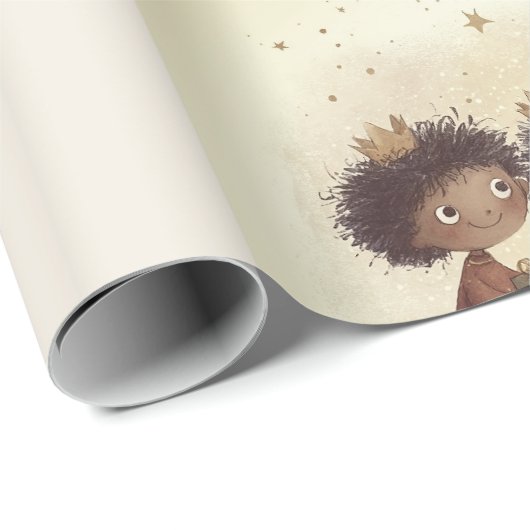 Black Three Wise Men Nativity Wrapping Paper 1 Geschenkpapier (Rolleneckpunkt)