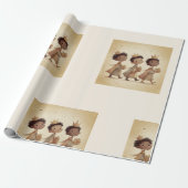 Black Three Wise Men Nativity Wrapping Paper 2 Geschenkpapier (Ungerollt)