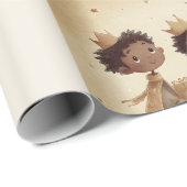 Black Three Wise Men Nativity Wrapping Paper 2 Geschenkpapier (Rolleneckpunkt)
