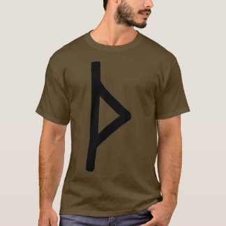 Black Thurisaz Rune Paintbrush T-Shirt
