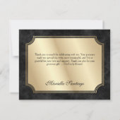 Black Tiara Crown Elegante Quinceanera Dankeskarte (Rückseite)