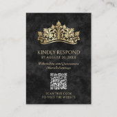 Black Tiara CrownQuinceanera QR UAWG Begleitkarte (Vorderseite)