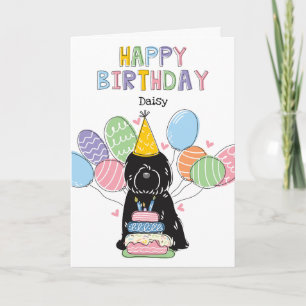 Black Tibeter Terrier Dog Birthday Party Karte