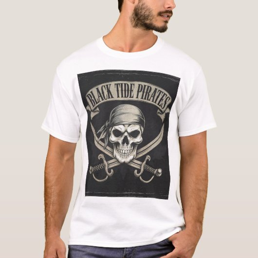 Black-Tide-Piratenflagge T-Shirt (Vorderseite)