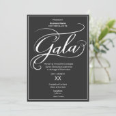 Black Tie Business Gala Invitation Einladung (Stehend Vorderseite)