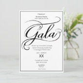 Black Tie Business Gala Invitation Einladung (Stehend Vorderseite)