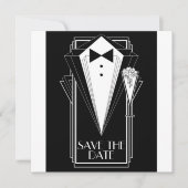 Black Tie Champagne Save The Date (Vorderseite)