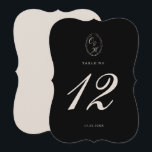 Black Tie Die-Cut Wedding Table Number Einladung<br><div class="desc">Black Tie Wedding die-cut table number designed for a chic and timeless luxury reception. This elegant black classic table number reflects the quiet luxury and old money aesthetic loved by sophisticated brides planning formal estate or black-tie celebrations. Perfect for refined reception seating. Style with linen runners, candlelight centerpieces, or calligraphy...</div>