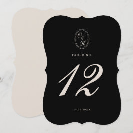 Black Tie Die-Cut Wedding Table Number Einladung
