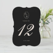 Black Tie Die-Cut Wedding Table Number Einladung (Stehend Vorderseite)