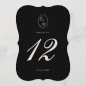 Black Tie Die-Cut Wedding Table Number Einladung (Vorderseite)