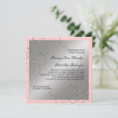 Black Tie Elegance, Silver Wedding Invitations Einladung (Stehend Vorderseite)