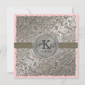 Black Tie Elegance, Silver Wedding Invitations Einladung (Rückseite)