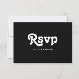Black-Tie-Minimalismus-Hochzeit | Moderne Typograf RSVP Karte
