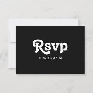 Black-Tie-Minimalismus-Hochzeit   Moderne Typograf RSVP Karte