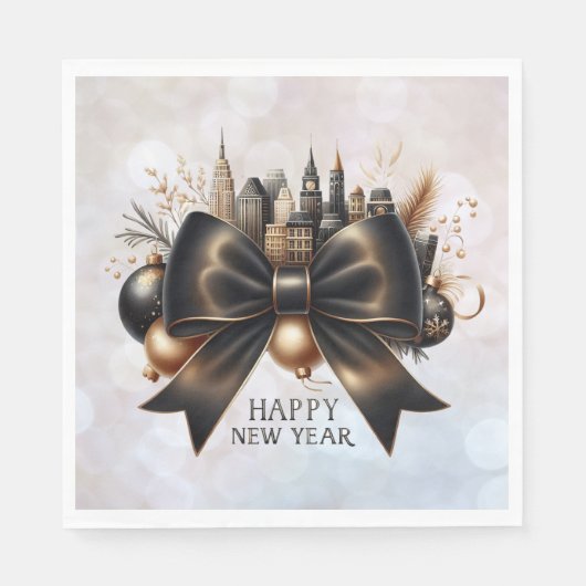 Black Tie New Year with Global Flair Serviette (Vorderseite)