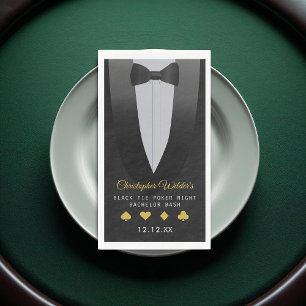 Black Tie Poker Nacht Junggesellenabschied Serviette