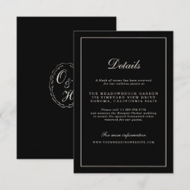 Black Tie Wedding Classic Details Enclosure Card Begleitkarte
