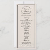 Black Tie Wedding Classic Program Card Einladung (Vorderseite)