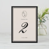 Black Tie Wedding Classic Table Number Einladung (Stehend Vorderseite)
