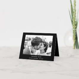 Black Tie Wedding | Modern Simple Folded Photo Dankeskarte