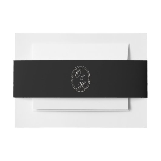 Black Tie Wedding Monogram Belly Band (Vorderseite Beispiel)
