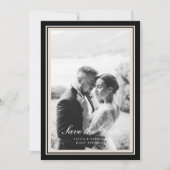 Black Tie Wedding Photo Save the Date Card Einladung (Vorderseite)