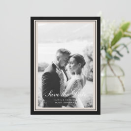 Black Tie Wedding Photo Save the Date Card Einladung