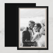 Black Tie Wedding Photo Save the Date Card Einladung (Vorne/Hinten)