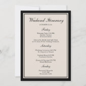 Black Tie Wedding Weekend Itinerary Card Einladung (Vorderseite)