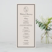 Black Tie Wedding Weekend Timeline Card Einladung (Stehend Vorderseite)