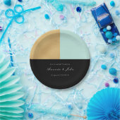 Black Tiffany Mint Gold Pastel Bridal Wedding Pappteller (Party)