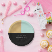 Black Tiffany Mint Gold Pastel Bridal Wedding Pappteller (Party)