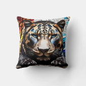 Black Tiger Mosaik gestanztes Glaspolster Kissen (Rückseite)