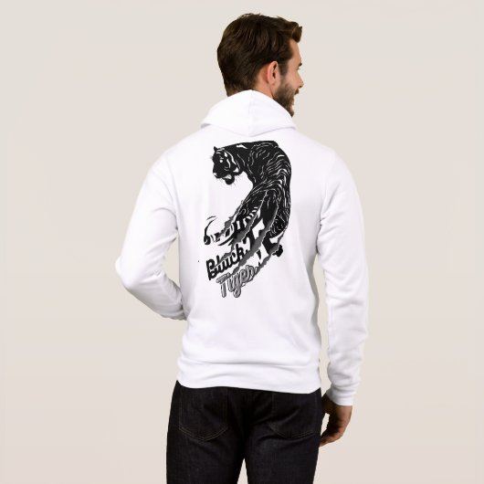 Black Tiger Vector Art mit schwarzem Tiger Text Hoodie (Schwarz voll)