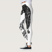 Black Tiger Vector Art mit schwarzem Tiger Text Leggings (Links)