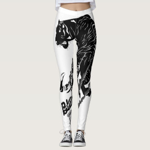 Black Tiger Vector Art mit schwarzem Tiger Text Leggings