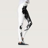 Black Tiger Vector Art mit schwarzem Tiger Text Leggings (Rechts)